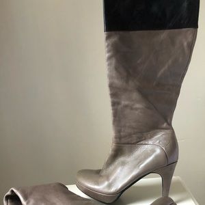 Marc Fisher knee high boot - taupe/Black two tone.